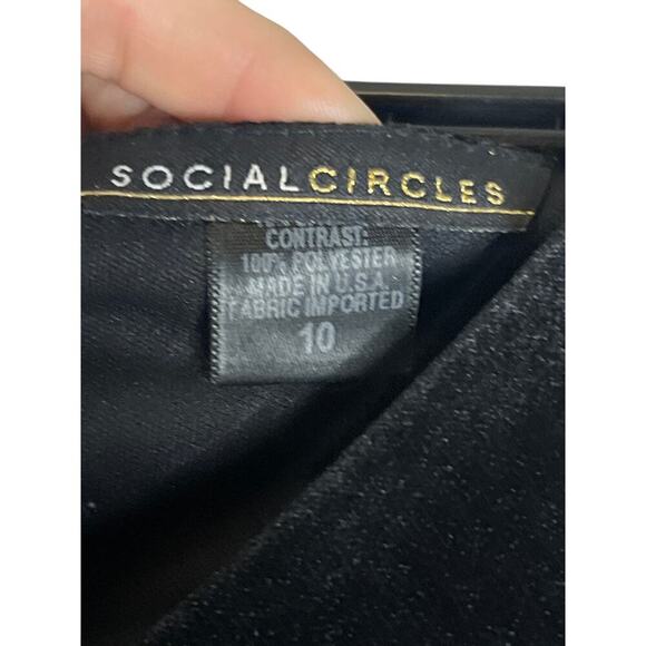 VTG Social Circles Black Velvet Beaded Hem Sleeveless Top Women's Size 10 - Picture 5 of 6